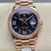Rolex Day-Date m128395tbr-0010 8+ Factory Diamond Hour Markers Replica Watch - Best Quality Replica Watches UK Swiss Watch Brands 1:1 Replica Fake Watch