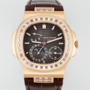 Patek Philippe Nautilus 5724R-001 PPF Factory V3 Diamond Hour Markers Replica Watch - Best Quality Replica Watches UK Swiss Watch Brands 1:1 Replica Fake Watch
