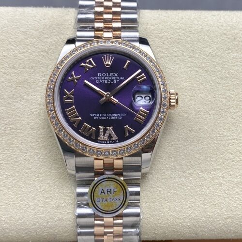 Rolex Datejust M278381RBR-0020 AR Factory Purple Dial Replica Watch - Best Quality Replica Watches UK Swiss Watch Brands 1:1 Replica Fake Watch