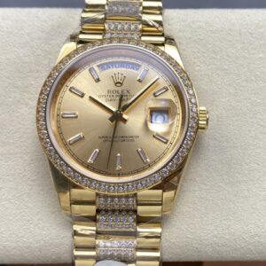 Rolex Day-Date M128348rbr-0081 8+ Factory Diamond Bezel Replica Watch - Best Quality Replica Watches UK Swiss Watch Brands 1:1 Replica Fake Watch