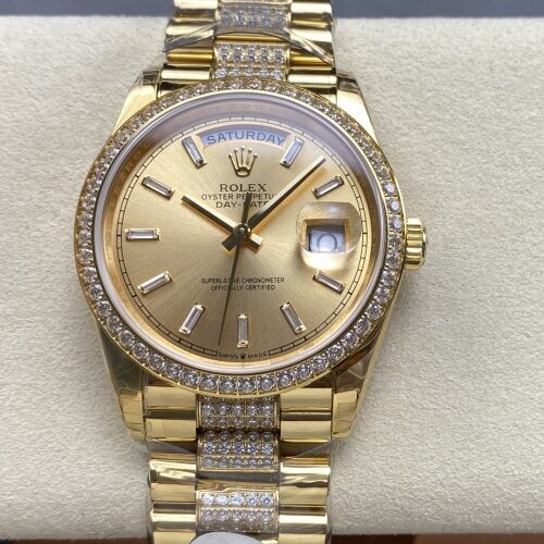 Rolex Day-Date M128348rbr-0081 8+ Factory Diamond Bezel Replica Watch - Best Quality Replica Watches UK Swiss Watch Brands 1:1 Replica Fake Watch