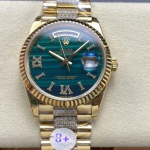 Rolex Day-Date 128238-0048 8+ Factory Malachite Dial Replica Watch - Best Quality Replica Watches UK Swiss Watch Brands 1:1 Replica Fake Watch