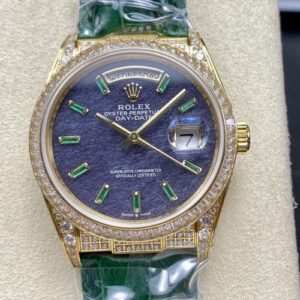 Rolex Oyster Perpetual 128455TBR 8+ Factory Diamond Bezel Replica Watch - Best Quality Replica Watches UK Swiss Watch Brands 1:1 Replica Fake Watch