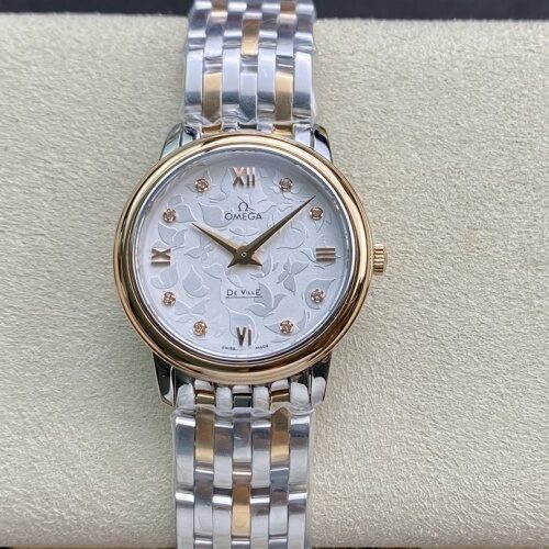 Omega De Ville 424.20.27.60.52.002 3S factory two-color strap Replica Watch - Best Quality Replica Watches UK Swiss Watch Brands 1:1 Replica Fake Watch
