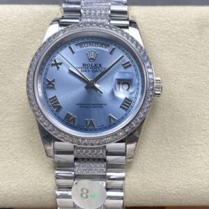 Rolex Day-Date M118346-0044 8+ Factory Blue Dial Replica Watch - Best Quality Replica Watches UK Swiss Watch Brands 1:1 Replica Fake Watch