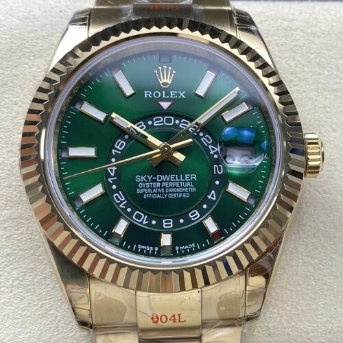 Rolex Sky-Dweller 336938-0007 NOOB Factory Gold color Strap Replica Watch - Best Quality Replica Watches UK Swiss Watch Brands 1:1 Replica Fake Watch