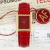 Cartier Tank WGTA0190 AF Factory Burgundy Strap Replica Watch - Best Quality Replica Watches UK Swiss Watch Brands 1:1 Replica Fake Watch