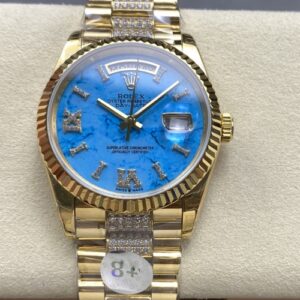 Rolex Day-Date M128238-0072 8+ Factory Diamond Strap Replica Watch - Best Quality Replica Watches UK Swiss Watch Brands 1:1 Replica Fake Watch