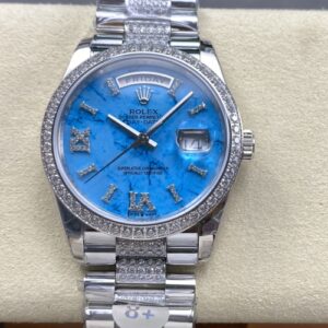 Rolex Day-Date M128349RBR-0032 8+ Factory Stainless Steel Case Replica Watch - Best Quality Replica Watches UK Swiss Watch Brands 1:1 Replica Fake Watch