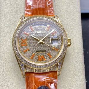 Rolex Oyster Perpetual M128158RBR-0002 8+ Factory Alligator Leather Strap Replica Watch - Best Quality Replica Watches UK Swiss Watch Brands 1:1 Replica Fake Watch