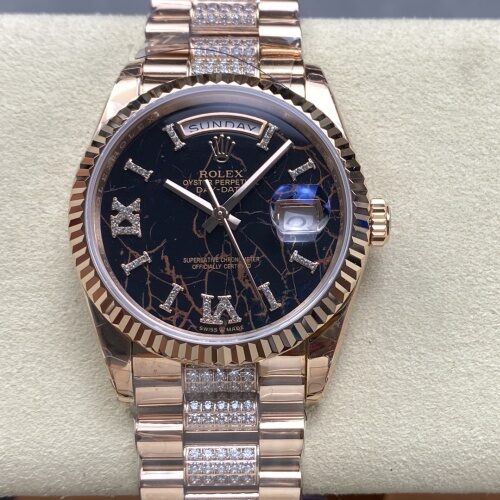 Rolex Day-Date M128235-0042 8+ Factory Date Display Replica Watch - Best Quality Replica Watches UK Swiss Watch Brands 1:1 Replica Fake Watch