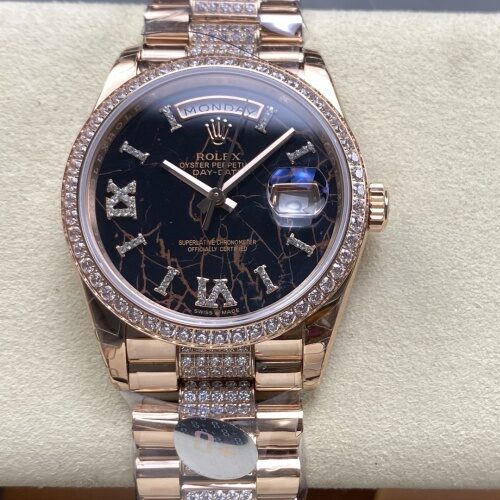 Rolex Day-Date M128345rbr-0045 8+ Factory Diamond Bezel Replica Watch - Best Quality Replica Watches UK Swiss Watch Brands 1:1 Replica Fake Watch