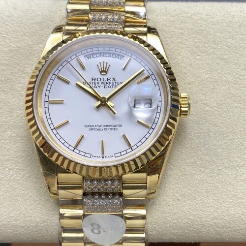 Rolex Day-Date M128238-0082 8+ Factory Day Display Replica Watch - Best Quality Replica Watches UK Swiss Watch Brands 1:1 Replica Fake Watch