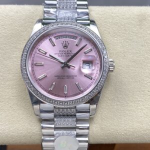 Rolex Day-Date M128349RBR-0054 8+ Factory Diamond Strap Replica Watch - Best Quality Replica Watches UK Swiss Watch Brands 1:1 Replica Fake Watch