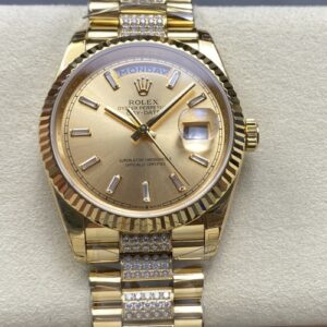 Rolex Day-Date M128238-0133 8+ Factory Diamond Hour Markers Replica Watch - Best Quality Replica Watches UK Swiss Watch Brands 1:1 Replica Fake Watch