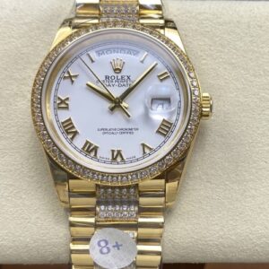 Rolex Day-Date M128348rbr-0043 8+ Factory Diamond Strap Replica Watch - Best Quality Replica Watches UK Swiss Watch Brands 1:1 Replica Fake Watch