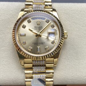 Rolex Day-Date M128238-0026 8+ Factory Diamond Hour Markers Replica Watch - Best Quality Replica Watches UK Swiss Watch Brands 1:1 Replica Fake Watch