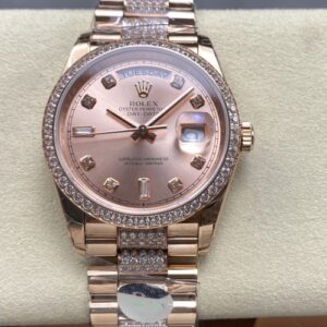 Rolex Day-Date M128345RBR-0020 8+ Factory Diamond Hour Markers Replica Watch - Best Quality Replica Watches UK Swiss Watch Brands 1:1 Replica Fake Watch