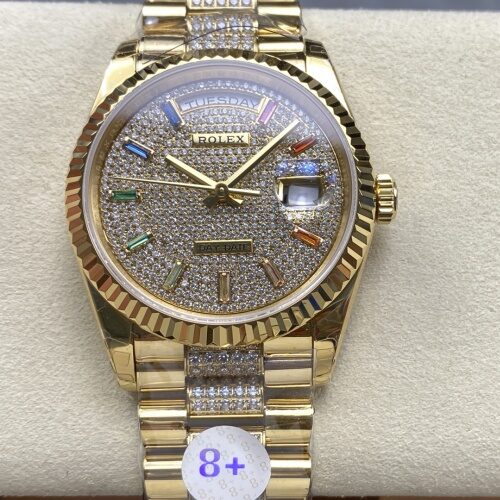 Rolex Day-Date M128238-0052 8+ Factory Diamond Dial Replica Watch - Best Quality Replica Watches UK Swiss Watch Brands 1:1 Replica Fake Watch