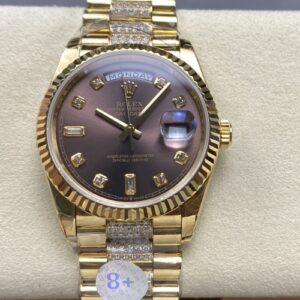 Rolex Day-Date M128238-0024 8+ factory gold color strap Replica Watch - Best Quality Replica Watches UK Swiss Watch Brands 1:1 Replica Fake Watch