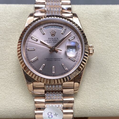 Rolex Day-Date M128235-0088 8+ Factory Screw-In Crown Replica Watch - Best Quality Replica Watches UK Swiss Watch Brands 1:1 Replica Fake Watch