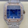 Cartier Santos W2SA0020 AMG factory blue dial Replica Watch - Best Quality Replica Watches UK Swiss Watch Brands 1:1 Replica Fake Watch