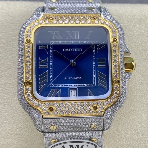 Cartier Santos W2SA0022 AMG factory diamond case Replica Watch - Best Quality Replica Watches UK Swiss Watch Brands 1:1 Replica Fake Watch