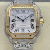 Cartier Santos W2SA0023 AMG factory diamond strap Replica Watch - Best Quality Replica Watches UK Swiss Watch Brands 1:1 Replica Fake Watch