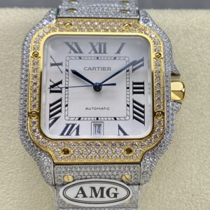 Cartier Santos W2SA0023 AMG factory diamond strap Replica Watch - Best Quality Replica Watches UK Swiss Watch Brands 1:1 Replica Fake Watch