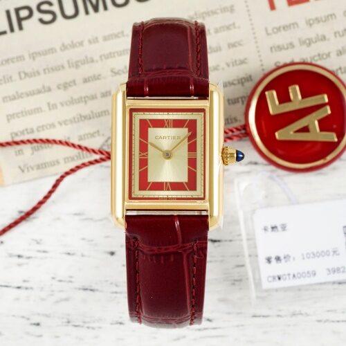 Cartier Tank WGTA0059 AF Factory Diamond Crown Replica Watch - Best Quality Replica Watches UK Swiss Watch Brands 1:1 Replica Fake Watch
