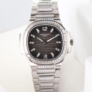 Patek Philippe Nautilus 7014-1G-001 GR Factory Diamond Strap Replica Watch - Best Quality Replica Watches UK Swiss Watch Brands 1:1 Replica Fake Watch