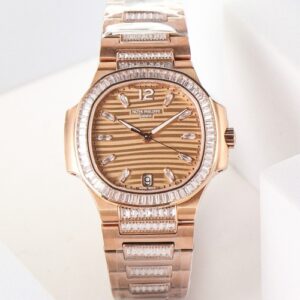 Patek Philippe Nautilus 7014-1R-001 GR Factory Diamond Dial Replica Watch - Best Quality Replica Watches UK Swiss Watch Brands 1:1 Replica Fake Watch