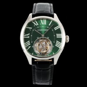 Cartier DRIVE DE W4100016 RMS Factory Tourbillon Green Dial Replica Watch - Best Quality Replica Watches UK Swiss Watch Brands 1:1 Replica Fake Watch